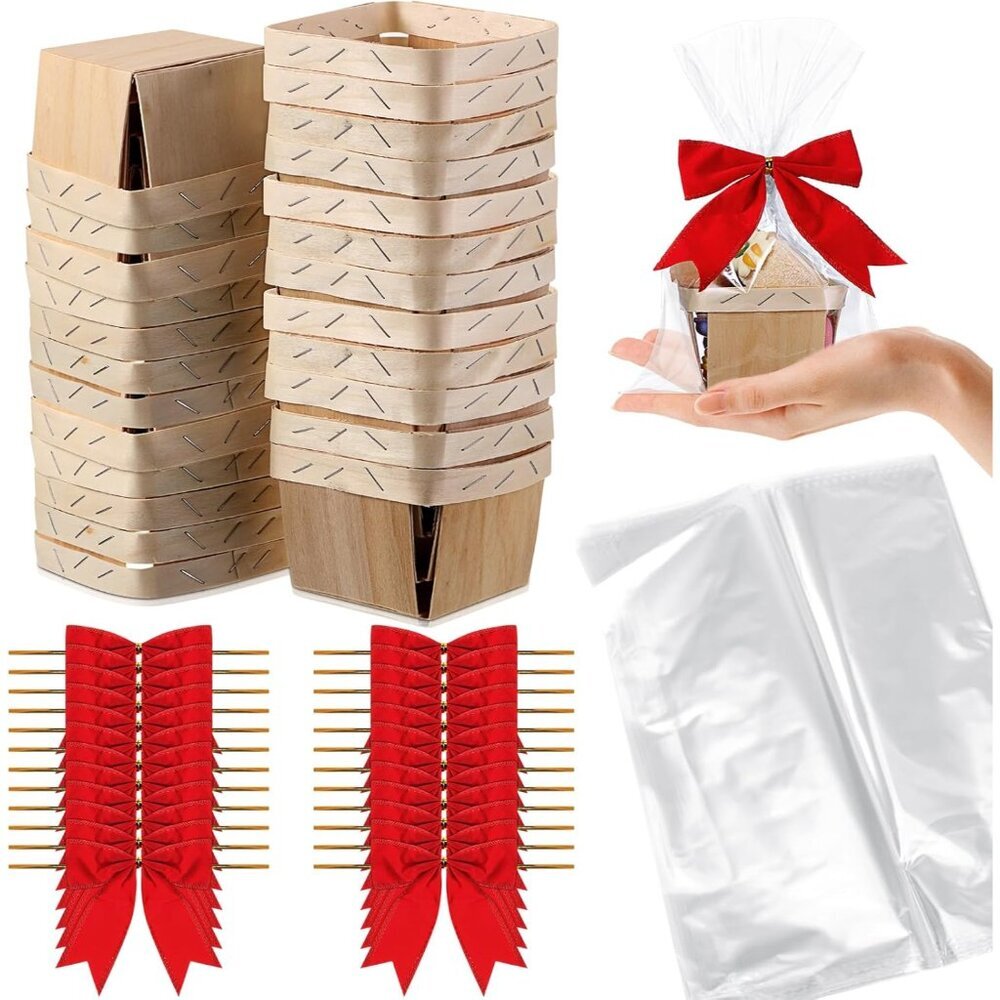 Versatile 24 Set Mini Gift Baskets - Perfect for Holiday Gift Giving & Crafts